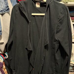Mossimo Supply Co. Black Hooded Open Cardigan